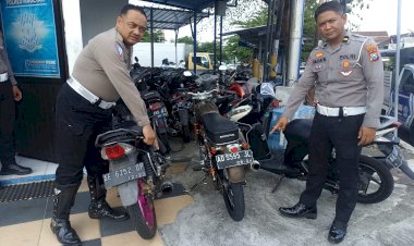 Jelang-Nataru-Polres-Magetan-Tertibkan-Kendaraan-Berknalpot-Brong